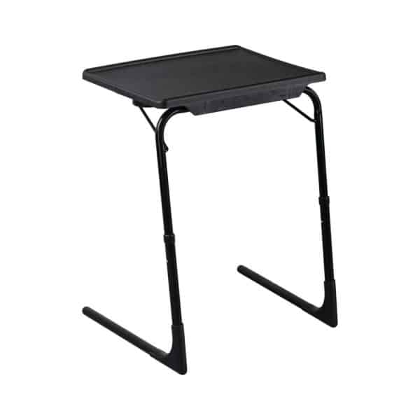 Foldable Table Adjustable Tray Laptop Desk with Removable Cup Holder-Black - Image 2