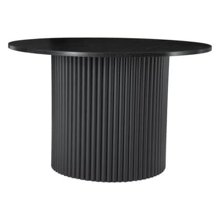 Luxe Black Ribbed Texture Wooden Coffee Table - Image 2