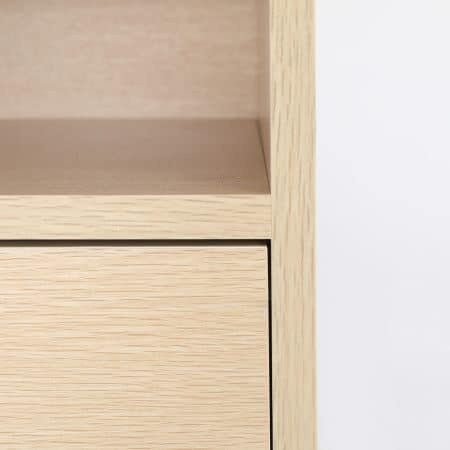 Bedside Table Side Storage Cabinet Nightstand Bedroom 1 Drawer 2 Shelf LARK OAK - Image 2