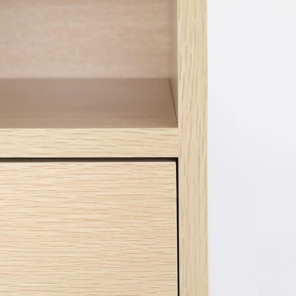 2X Bedside Table Side Storage Cabinet Nightstand Bedroom 1 Drawer 2 Shelf LARK OAK - Image 2