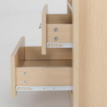Bedside Table Side Storage Cabinet Nightstand Bedroom 2 Drawer 1 Shelf ZURI OAK - Image 2