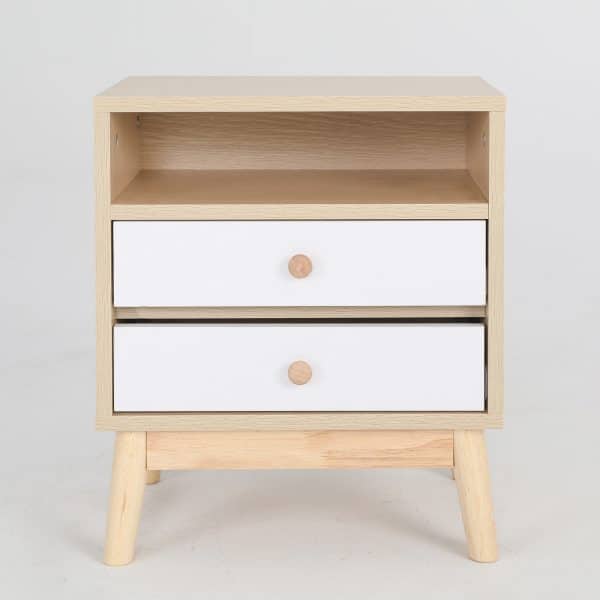 2X Bedside Table Side Storage Cabinet Nightstand Bedroom 2 Drawer ANYA OAK - Image 2