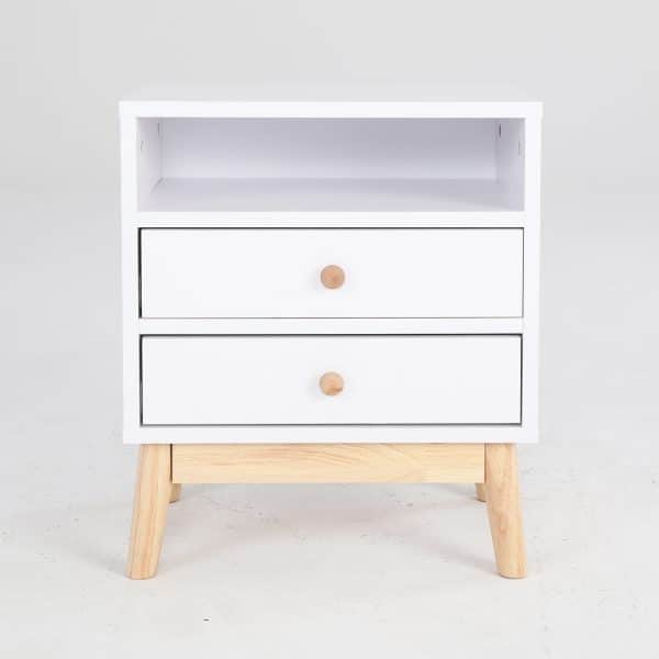 2X Bedside Table Side Storage Cabinet Nightstand Bedroom 2 Drawer ANYA - WHITE - Image 2