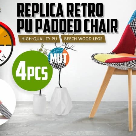 4X Retro Dining Cafe Chair Padded Seat MULTI COLOUR - Image 2
