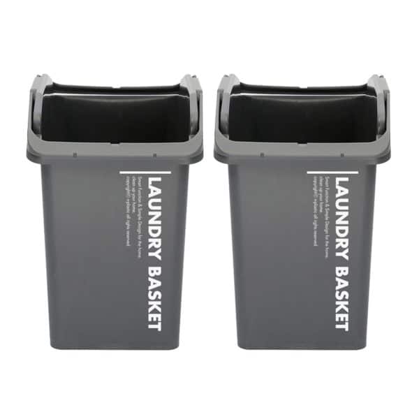 2 Set Stackable Multipurpose Laundry Basket Dark Grey - Image 2