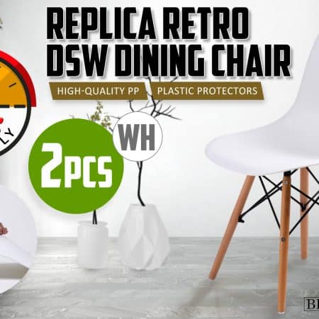 2X Retro Dining Cafe Chair DSW WHITE - Image 2