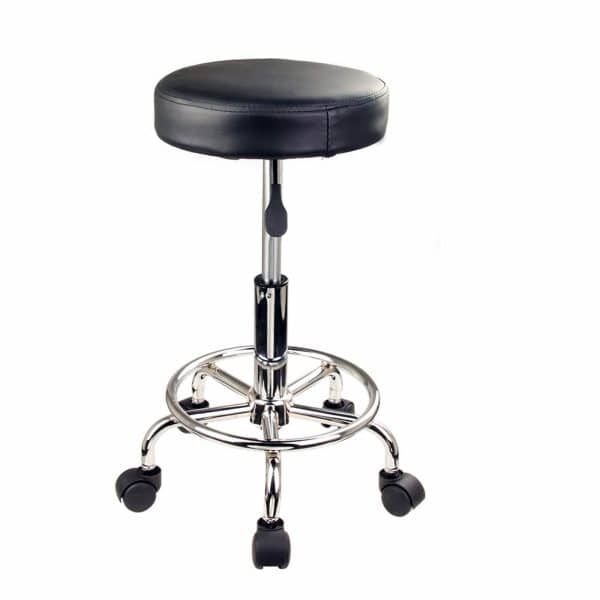 Swivel Salon Barber Stool Chair Round Type BLACK - Image 2