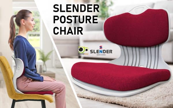 2X Slender Chair Posture Correction Seat Floor Lounge Padded Stackable RED - Image 2