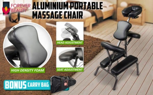 Aluminium Portable Beauty Massage Foldable Chair Table BLACK - Image 2