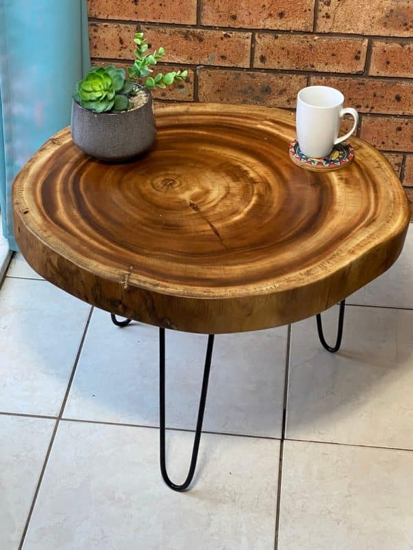 Round Raintree Wood Live Edge Coffee Table - Image 2