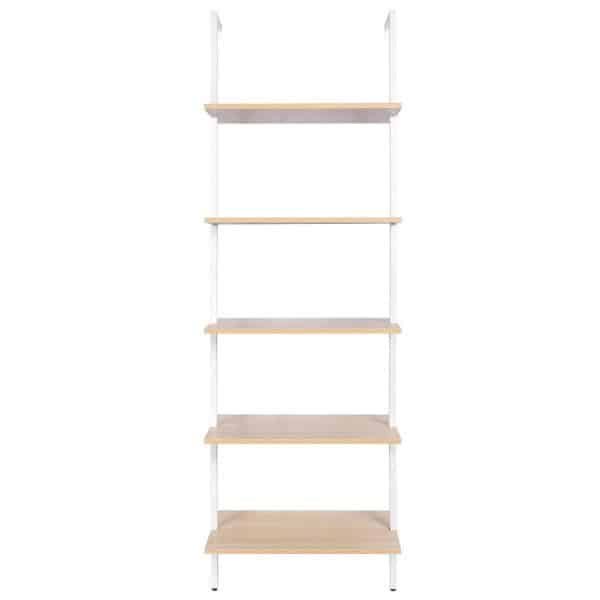 YES4HOMES Industrial Ladder Shelf Wood Wall-Mounted Bookcase Storage Rack Shelves Display - Image 2
