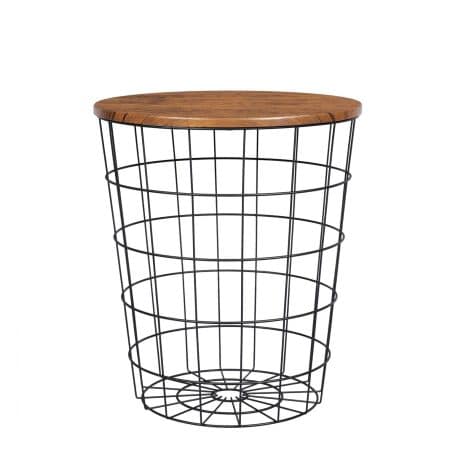 YES4HOMES Vintage Round Coffee Tables Set of 2 Side Tables Robust Steel Frame for Living Room Bedroom Rustic Brown and Black - Image 2
