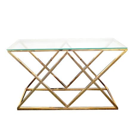Alsea Console Table Gold Base - Clear Glass