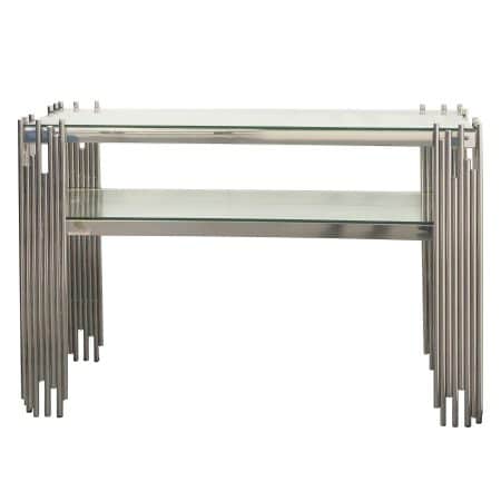 Chelsea Silver Console Table - Clear Glass