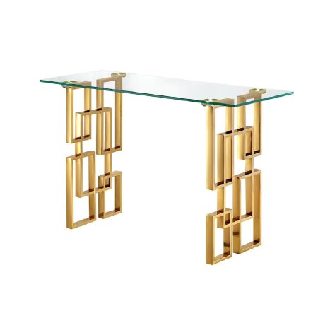 Royale Gold Console Table - White Marble