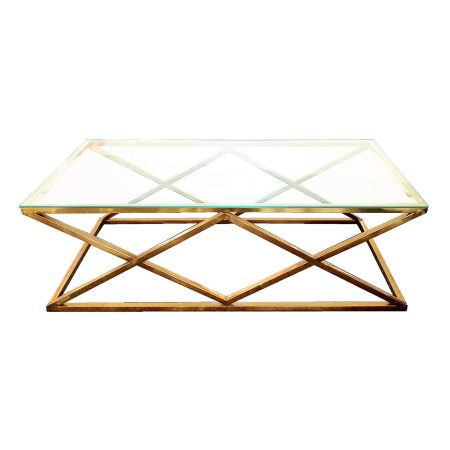 Alsea Coffee Table Gold Base - Clear Glass