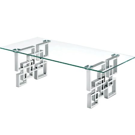 Royale Silver Coffee Table - White Marble