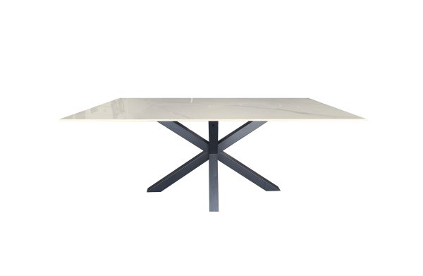 Miles Black With White Marble Dining Table - 90cm x 180cm - Image 2