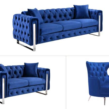 Madeline Range - Blue Velvet - Silver Trims