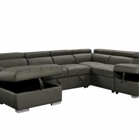 Plush Sleeper Modular Chaise Lounge - Charcoal