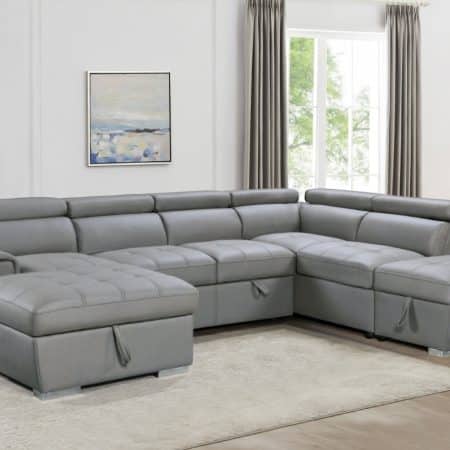 Plush Sleeper Modular Chaise Lounge - Light Grey