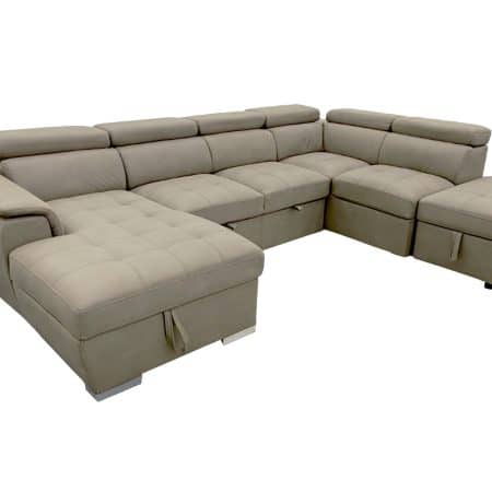Plush Sleeper Modular Chaise Lounge - Mushroom