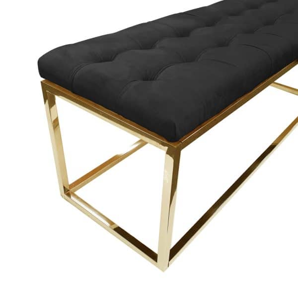 Holly Ottoman Gold Base - Black Seat - Image 2