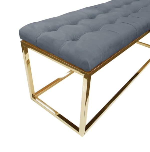 Holly Ottoman Gold Base - Dark Grey Seat - Image 2