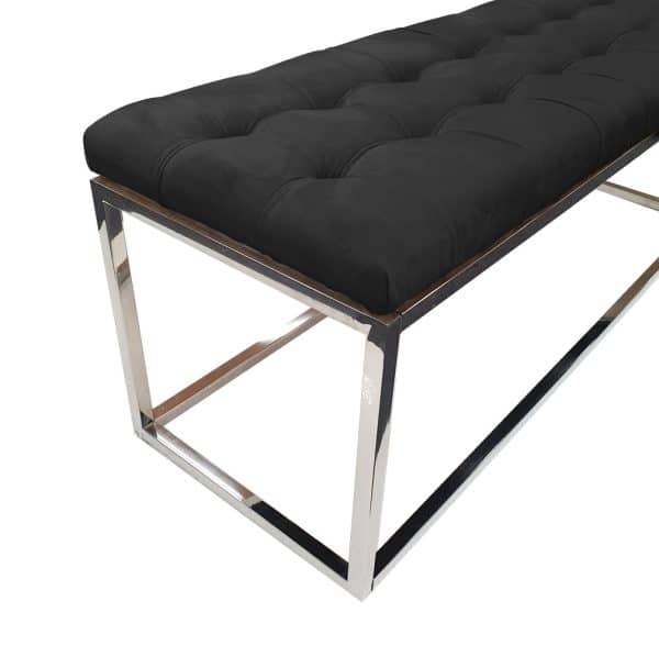 Holly Ottoman Silver Base -  Black Seat - Image 2