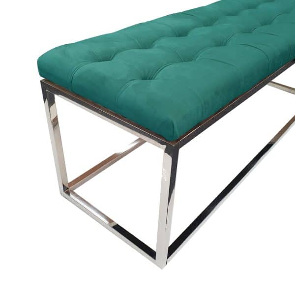 Holly Ottoman Silver Base -  Green Seat - Image 2