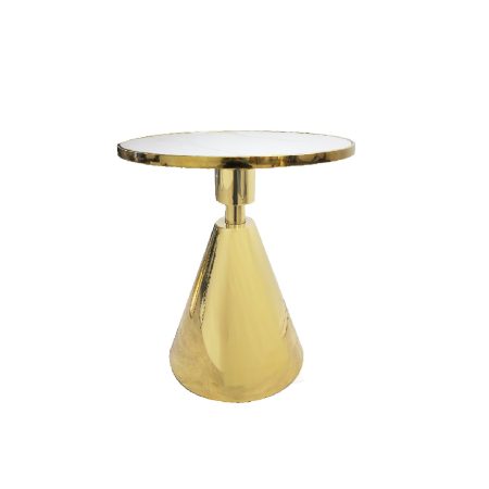 Glam Gold 50cm Side Table - White Marble