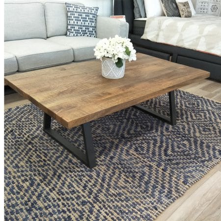 Begonia Coffee Table 130cm Live Edge Solid Mango Wood Unique Furniture - Natural - Image 2