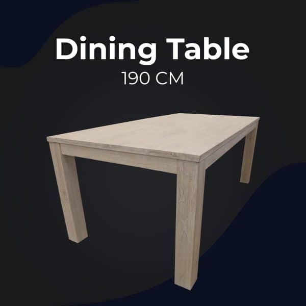 Foxglove Dining Table 190cm Solid Mt Ash Wood Home Dinner Furniture - White - Image 2