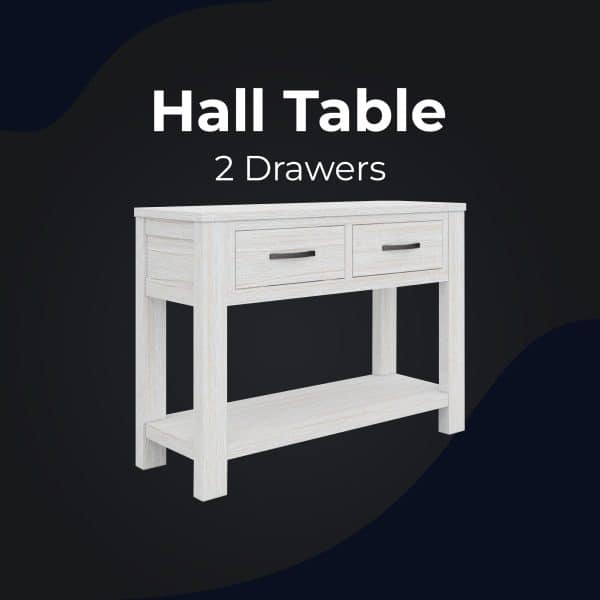 Foxglove Console Hallway Entry Table 110cm Solid Mt Ash Timber Wood - White - Image 2