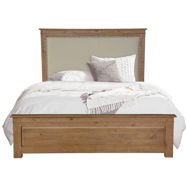 Jade 4pc Queen Bed Bedside Tallboy Bedroom Suite Furniture Package - Natural - Image 2