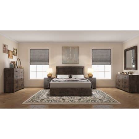 Catmint Bed Frame Queen Size Wood Mattress Base With Storage Drawers Grey Stone - Image 2