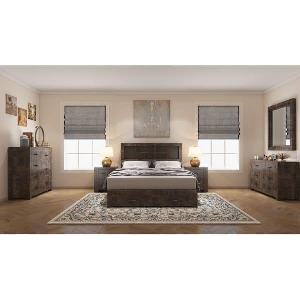 Catmint Set of 2 Bedside Tables 2 Drawers Storage Cabinet Pine Wood Grey Stone - Image 2