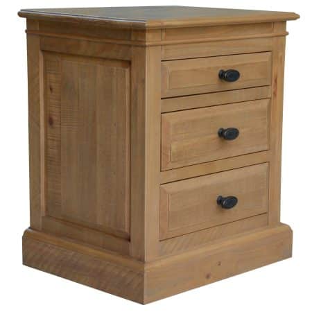 Jade Bedside Tables 3 Drawers Storage Cabinet End Nightstand Table - Natural - Image 2