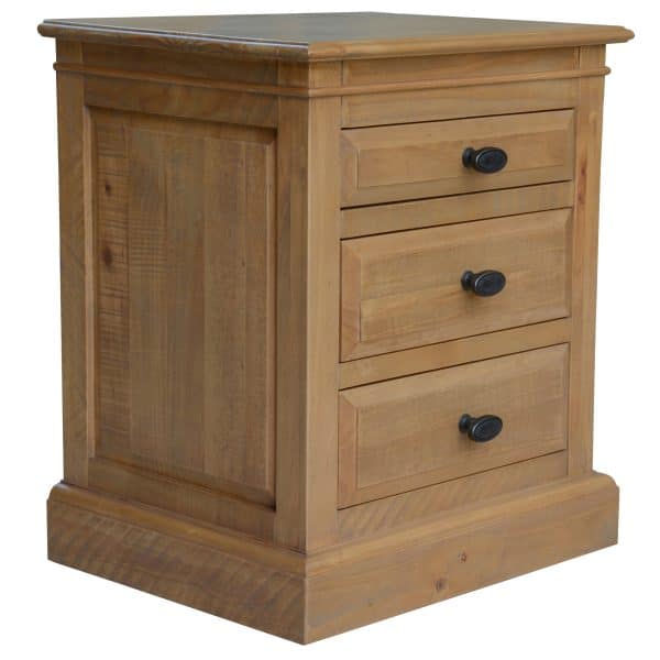 Jade Bedside Tables 3 Drawers Storage Cabinet End Nightstand Table - Natural - Image 2