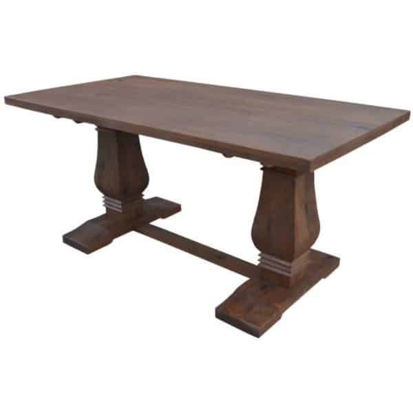 Florence  High Dining Table 200cm French Provincial Pedestal Solid Timber Wood - Image 2