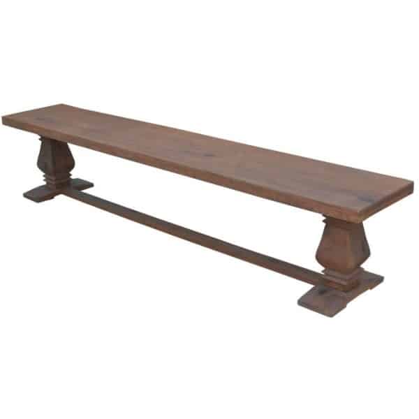 Florence  2pc Timber Dining Table Seat Bench 230cm French Provincial Pedestal - Image 2