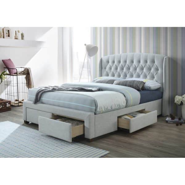 Honeydew King Size Bed Frame Timber Mattress Base With Storage Drawers - Beige - Image 2