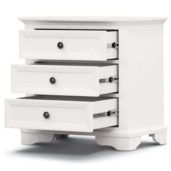 Celosia 2pc Bedside Tallboy 3pc Bedroom Set Nightstand Storage Cabinet - White - Image 2