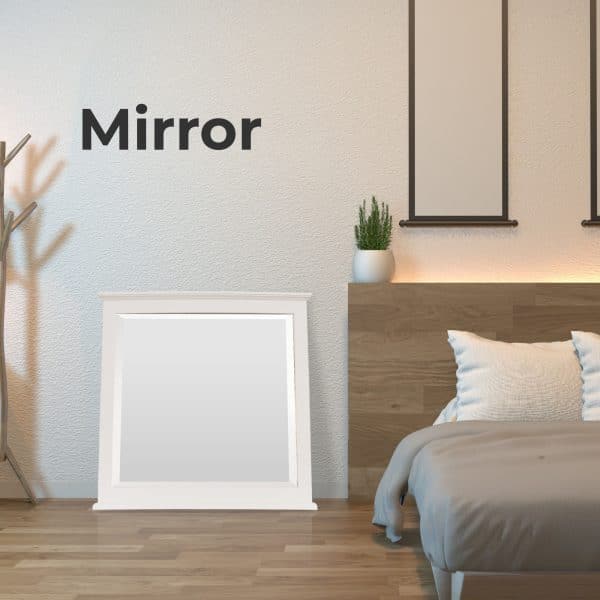 Celosia Dresser Mirror Vanity Dressing Table Acacia Wood Timber Frame - White - Image 2