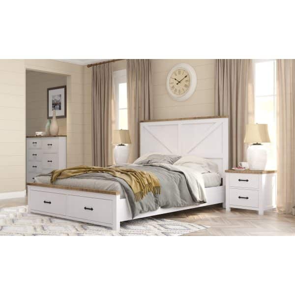 Grandy Dresser Mirror Vanity Dressing Table Solid Wood Frame - White Brown - Image 2