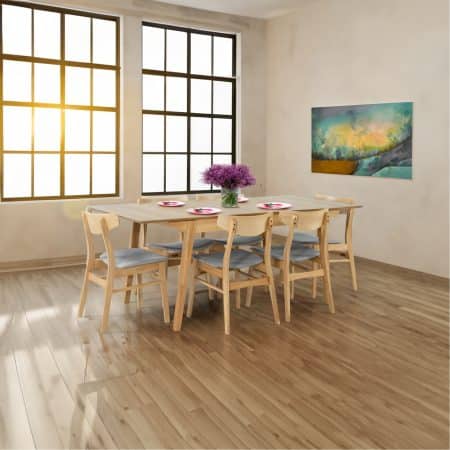Cusco 150cm - 190cm Extendable Dining Table Scandinavian Style Solid Rubberwood - Image 2