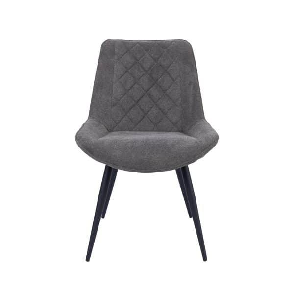 Helenium Dining Chair Set of 4 Fabric Seat with Metal Frame - Graphite - Image 2