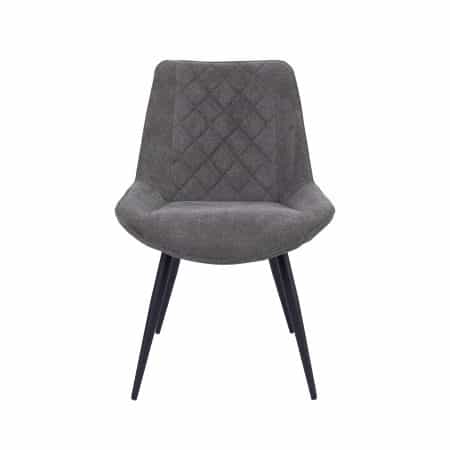 Helenium Dining Chair Set of 6 Fabric Seat with Metal Frame - Graphite - Image 2