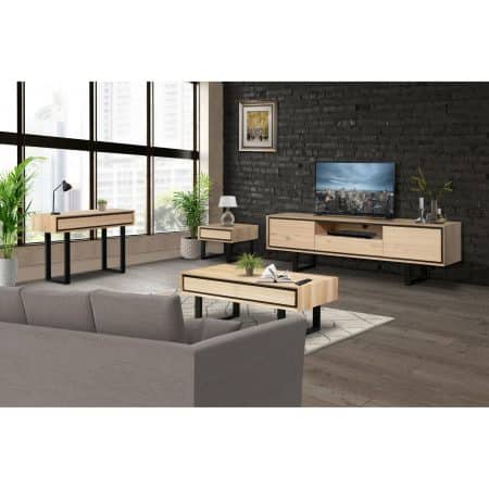 Aconite Lamp Side Sofa End Table 60cm Solid Messmate Timber Wood - Natural - Image 2