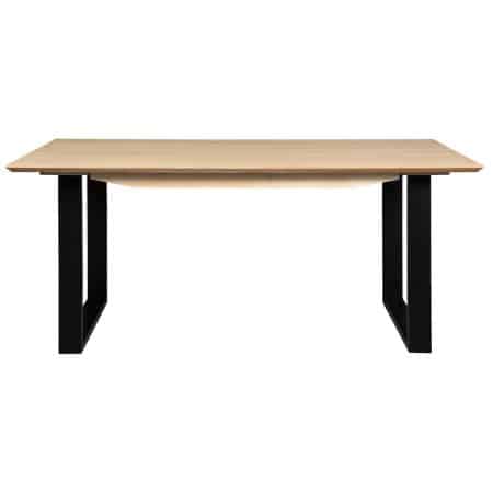 Aconite Dining Table 180cm Solid Messmate Timber Wood Black Metal Leg - Natural